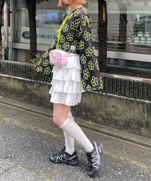 HELLO.SANFRANCISCO（ハローサンフランシスコ）の「【HELLO.SANFRANCISCO/ハローサンフランシスコ】2WAYフラワーシアー刺繍ボレロ（カーディガン/ボレロ・レディース・イエロー/ブラック/ホワイト・ONE SIZE）」の17枚目の写真