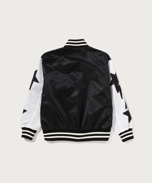 A BATHING APE(アベイシングエイプ)の「BAPE NYLON VARSITY JACKET(スタジャン・メンズ・ブラック/レッド・LARGE/SMALL/XX-LARGE/X-LARGE/MEDIUM)」の3枚目の写真