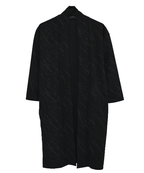 Bernings Sho(バーニングショー)の「『Bernings Sho/バーニングショー』クラック柄ショール7分袖ガウン(カーディガン/ボレロ・メンズ・ブラック/ホワイト・XL/L/M)」の11枚目の写真