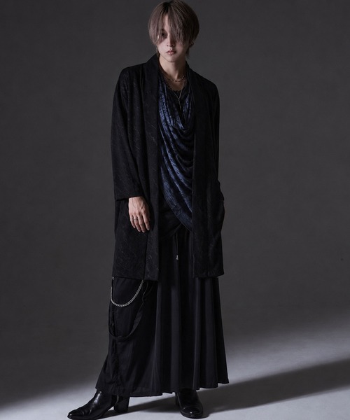Bernings Sho(バーニングショー)の「『Bernings Sho/バーニングショー』クラック柄ショール7分袖ガウン(カーディガン/ボレロ・メンズ・ブラック/ホワイト・XL/L/M)」の14枚目の写真
