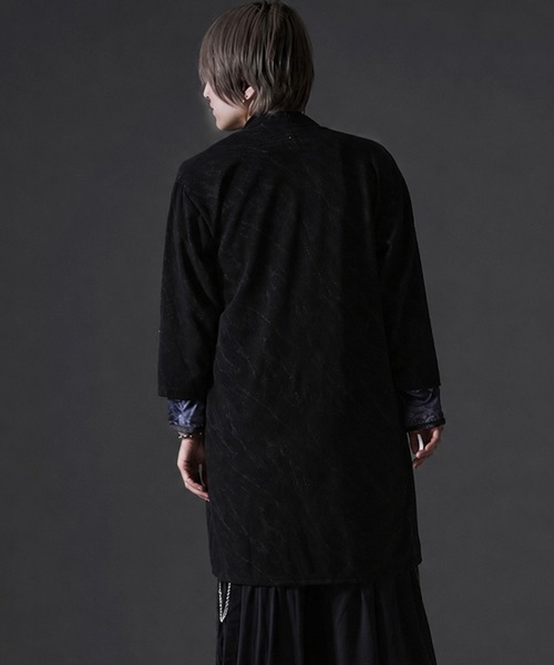 Bernings Sho(バーニングショー)の「『Bernings Sho/バーニングショー』クラック柄ショール7分袖ガウン(カーディガン/ボレロ・メンズ・ブラック/ホワイト・XL/L/M)」の13枚目の写真