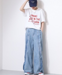 フリルウェーブデニムパンツ