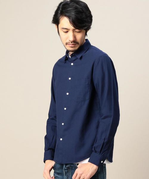 BEAUTY&YOUTH UNITED ARROWS（ビューティーアンドユースユナイテッドアローズ）の「BY ギザ/ビエラ レギュラーカラーシャツ◆（シャツ/ブラウス・メンズ・オリーブ/ライトブルー/ネイビー/ホワイト・X-LARGE/MEDIUM/X-SMALL/SMALL/LARGE）」の4枚目の写真