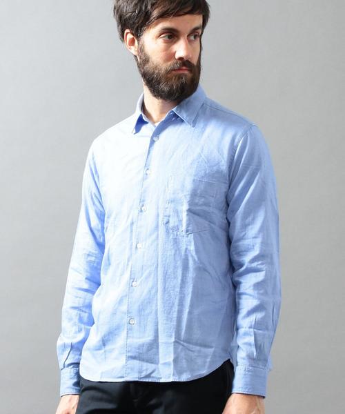 BEAUTY&YOUTH UNITED ARROWS（ビューティーアンドユースユナイテッドアローズ）の「BY ギザ/ビエラ レギュラーカラーシャツ◆（シャツ/ブラウス・メンズ・オリーブ/ライトブルー/ネイビー/ホワイト・X-LARGE/MEDIUM/X-SMALL/SMALL/LARGE）」の3枚目の写真