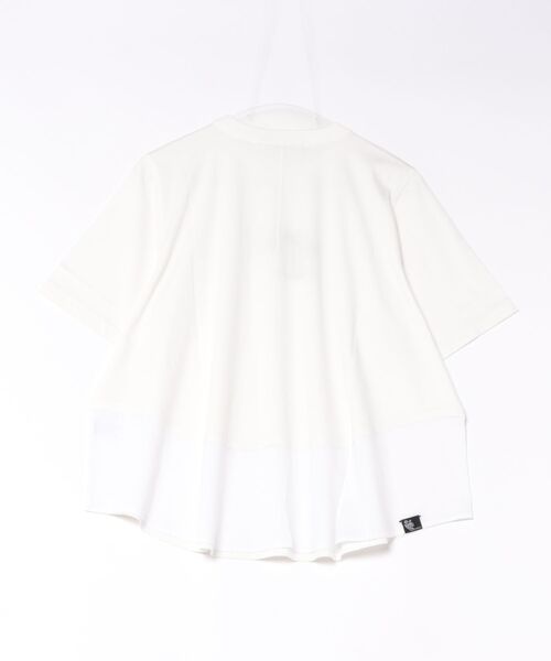 SUPER HAKKA(スーパーハッカ)の「SUPER HAKKA×波田佳子 「Black and White」刺繍フレアTシャツ(Tシャツ/カットソー・レディース・オフホワイト/ネイビー/イエロー・FREE)」の4枚目の写真