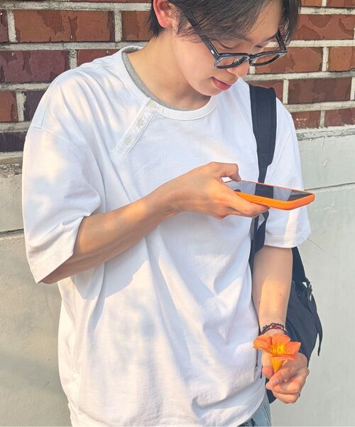 MISEKISEOUL MEN(ミセキソウルメンズ)の「Diagonal henley neck short sleeve WHITE(Tシャツ/カットソー・メンズ・その他・3/2/1)」の4枚目の写真