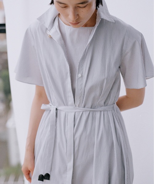 THE PERMANENT EYE(ザパーマネントアイ)の「【THE PERMANENT EYE/ザパーマネントアイ】ドレープスリーブワンピース(ワンピース・レディース・ストライプ/サックスブルー/ブラック・2/1)」の20枚目の写真