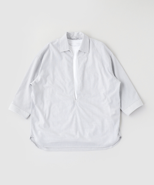 B.C STOCK(ベーセーストック)の「【2点セット】ドビーポプリンバルーズタンクSET(シャツ/ブラウス・メンズ・ブルー系その他/ホワイト/ネイビー・MEDIUM/LARGE)」の2枚目の写真