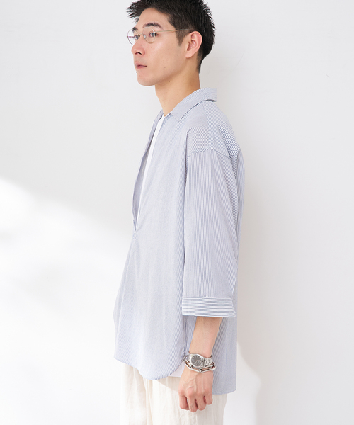 B.C STOCK(ベーセーストック)の「【2点セット】ドビーポプリンバルーズタンクSET(シャツ/ブラウス・メンズ・ブルー系その他/ホワイト/ネイビー・MEDIUM/LARGE)」の18枚目の写真