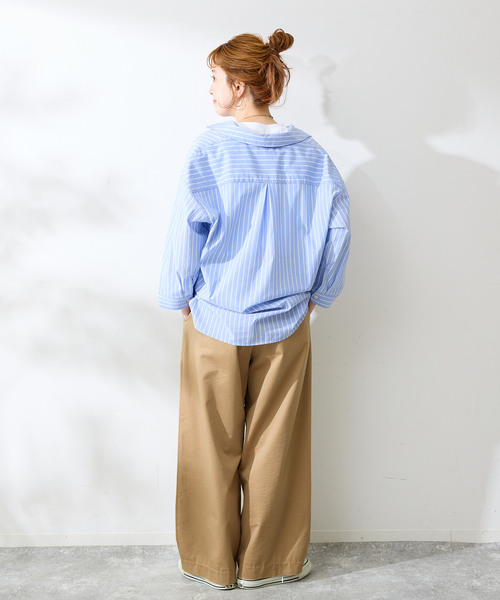 B.C STOCK(ベーセーストック)の「【2点セット】ドビーポプリンバルーズタンクSET(シャツ/ブラウス・メンズ・ブルー系その他/ホワイト/ネイビー・MEDIUM/LARGE)」の14枚目の写真