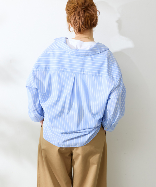 B.C STOCK(ベーセーストック)の「【2点セット】ドビーポプリンバルーズタンクSET(シャツ/ブラウス・メンズ・ブルー系その他/ホワイト/ネイビー・MEDIUM/LARGE)」の17枚目の写真