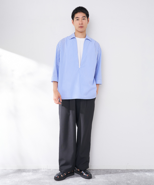 B.C STOCK(ベーセーストック)の「【2点セット】ドビーポプリンバルーズタンクSET(シャツ/ブラウス・メンズ・ブルー系その他/ホワイト/ネイビー・MEDIUM/LARGE)」の18枚目の写真