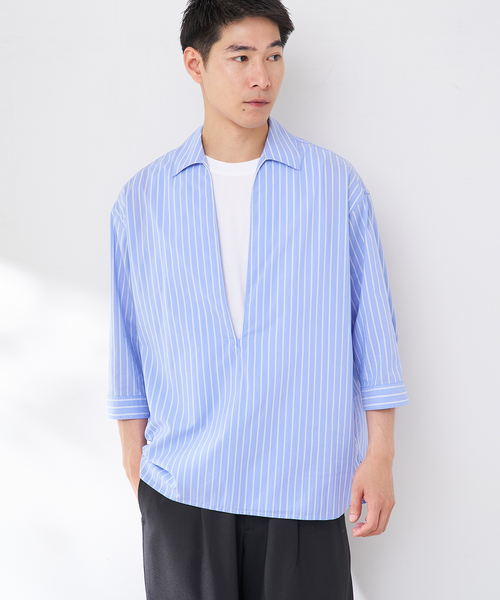 B.C STOCK(ベーセーストック)の「【2点セット】ドビーポプリンバルーズタンクSET(シャツ/ブラウス・メンズ・ブルー系その他/ホワイト/ネイビー・MEDIUM/LARGE)」の21枚目の写真