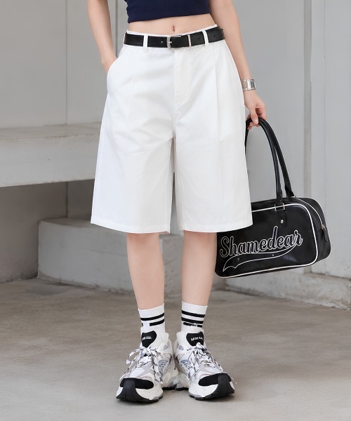 center i(センターアイ)の「膝丈 バミューダパンツ(その他パンツ・レディース・ホワイト・M/S)」の1枚目の写真
