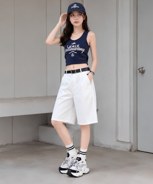 center i(センターアイ)の「膝丈 バミューダパンツ(その他パンツ・レディース・ホワイト・M/S)」の2枚目の写真