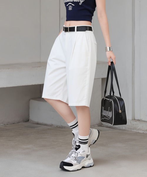 center i(センターアイ)の「膝丈 バミューダパンツ(その他パンツ・レディース・ホワイト・M/S)」の3枚目の写真