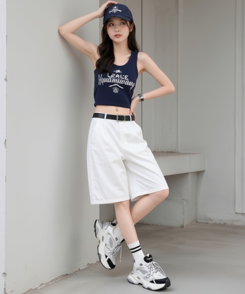 center i(センターアイ)の「膝丈 バミューダパンツ(その他パンツ・レディース・ホワイト・M/S)」の5枚目の写真