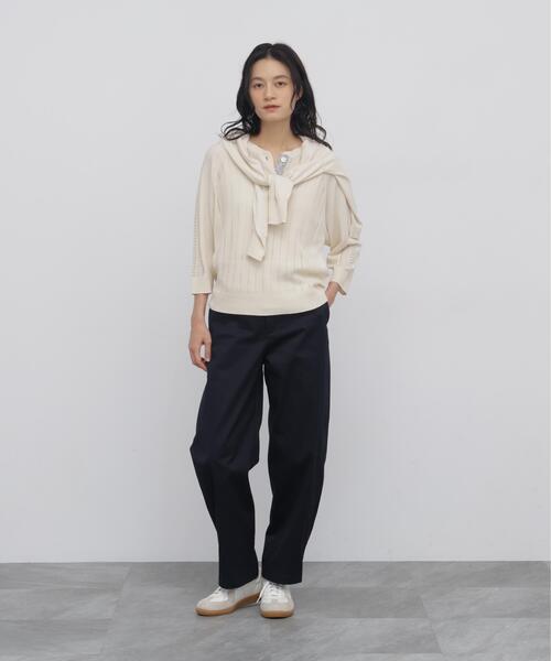 human woman(ヒューマンウーマン)の「◆コットンツイルストレッチバレルパンツ(その他パンツ・レディース・ベージュ/ネイビー・SMALL/MEDIUM)」の16枚目の写真