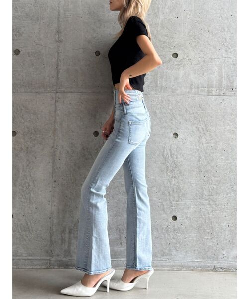 GYDA(ジェイダ)の「【TINY低身長さん向け】ハイウエストBACKクロスフレアパンツ(デニムパンツ・レディース・インディゴブルー/ライトブルー/ブラック・X-SMALL/SMALL/MEDIUM)」の18枚目の写真