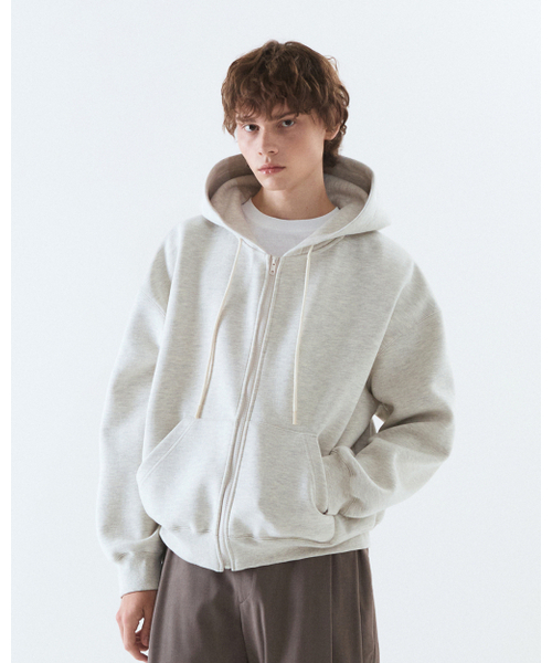 THEENDQUESTION(ジエンドクエスチョン)の「Neoprene hood zip-up jumper / OATMEAL(パーカー・レディース・その他・1/2)」の2枚目の写真
