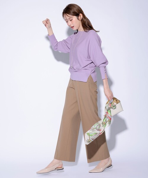 ANY SIS（エニィスィス）の「ビューティサーモ2WAYストレッチ ワイドパンツ（その他パンツ・レディース・アイボリー系/ブラック系3/ネイビー系/ブラック系/ブラウン系/スカイブルー系9/ライトグレー系3/グレー系・X-SMALL）」の9枚目の写真
