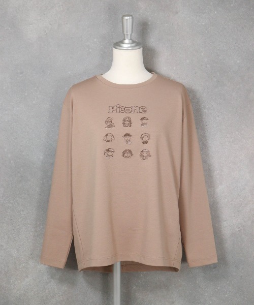 STUDIO PICONE(スタジオピッコーネ)の「ピコ刺繍冷感プルオーバー(Tシャツ/カットソー・レディース・グレー/ライトブルー/ホワイト/ベージュ・M/LL/L)」の3枚目の写真