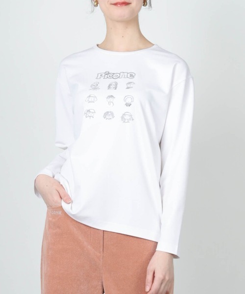 STUDIO PICONE(スタジオピッコーネ)の「ピコ刺繍冷感プルオーバー(Tシャツ/カットソー・レディース・グレー/ライトブルー/ホワイト/ベージュ・M/LL/L)」の2枚目の写真