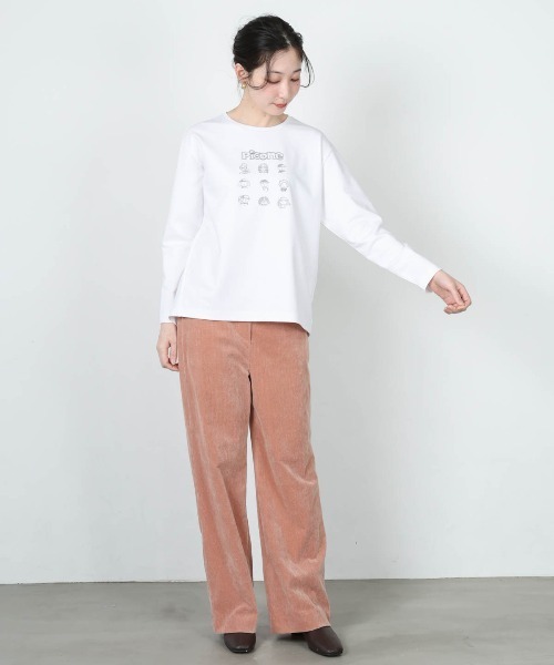 STUDIO PICONE(スタジオピッコーネ)の「ピコ刺繍冷感プルオーバー(Tシャツ/カットソー・レディース・グレー/ライトブルー/ホワイト/ベージュ・M/LL/L)」の21枚目の写真