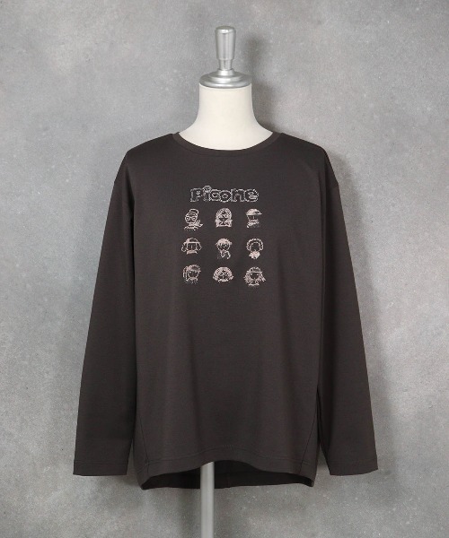STUDIO PICONE(スタジオピッコーネ)の「ピコ刺繍冷感プルオーバー(Tシャツ/カットソー・レディース・グレー/ライトブルー/ホワイト/ベージュ・M/LL/L)」の11枚目の写真