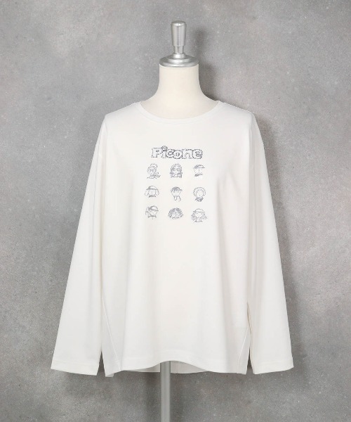 STUDIO PICONE(スタジオピッコーネ)の「ピコ刺繍冷感プルオーバー(Tシャツ/カットソー・レディース・グレー/ライトブルー/ホワイト/ベージュ・M/LL/L)」の13枚目の写真