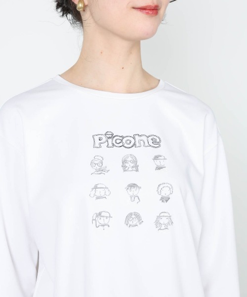 STUDIO PICONE(スタジオピッコーネ)の「ピコ刺繍冷感プルオーバー(Tシャツ/カットソー・レディース・グレー/ライトブルー/ホワイト/ベージュ・M/LL/L)」の19枚目の写真