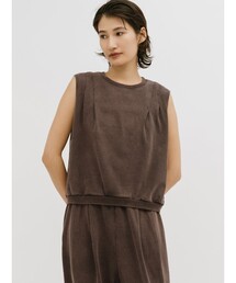 MIDIUMISOLID for Ladies ピグメントタックノースリーブプルオーバー