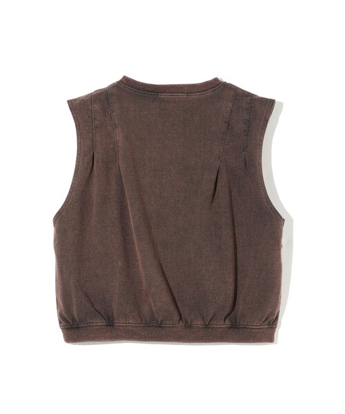 MIDIUMISOLID(ミディウミソリッド)の「MIDIUMISOLID for Ladies ピグメントタックノースリーブプルオーバー(Tシャツ/カットソー・レディース・チャコールグレー/ブラウン・FREE)」の18枚目の写真