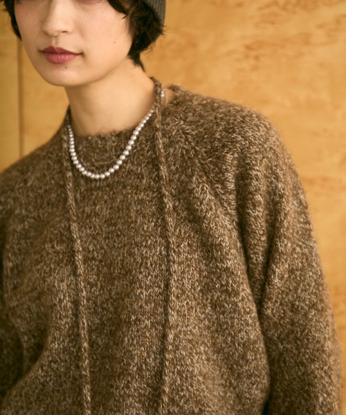 uchi.(ウチ)の「ミニバッグ付きメランジニットプルオーバー(ニット/セーター・レディース・ブラウン/ブルー/グレー・FREE)」の10枚目の写真