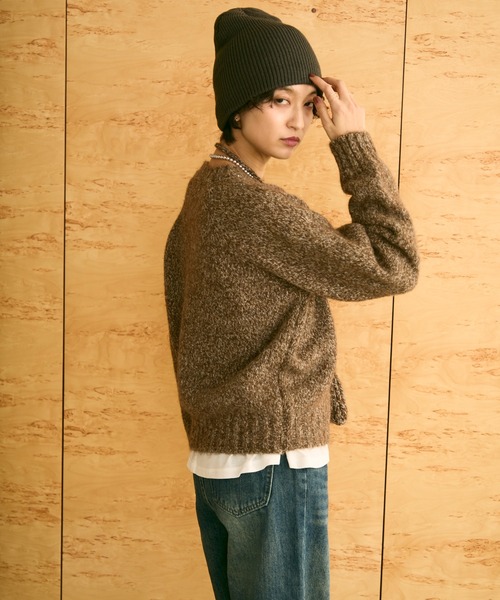 uchi.(ウチ)の「ミニバッグ付きメランジニットプルオーバー(ニット/セーター・レディース・ブラウン/ブルー/グレー・FREE)」の7枚目の写真
