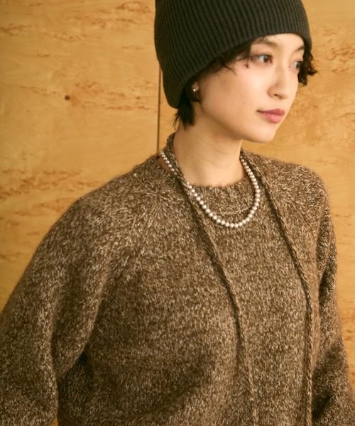 uchi.(ウチ)の「ミニバッグ付きメランジニットプルオーバー(ニット/セーター・レディース・ブラウン/ブルー/グレー・FREE)」の8枚目の写真