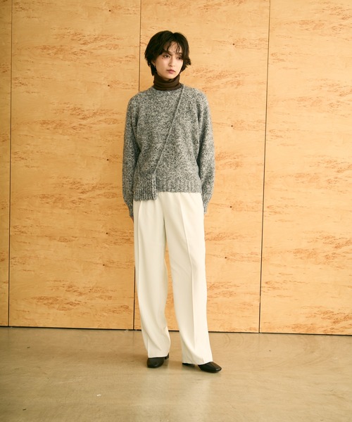 uchi.(ウチ)の「ミニバッグ付きメランジニットプルオーバー(ニット/セーター・レディース・ブラウン/ブルー/グレー・FREE)」の11枚目の写真