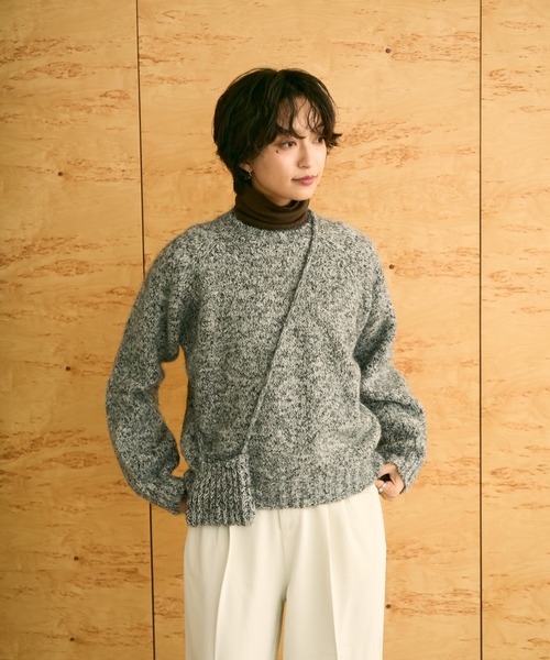 uchi.(ウチ)の「ミニバッグ付きメランジニットプルオーバー(ニット/セーター・レディース・ブラウン/ブルー/グレー・FREE)」の18枚目の写真