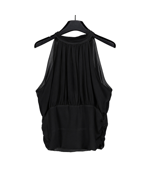 PROJECT WAVE(プロジェクトウェーブ)の「SHEER VOLUME BLOUSE (2COLOR)(シャツ/ブラウス・レディース・ブラック/ホワイト・FREE)」の2枚目の写真
