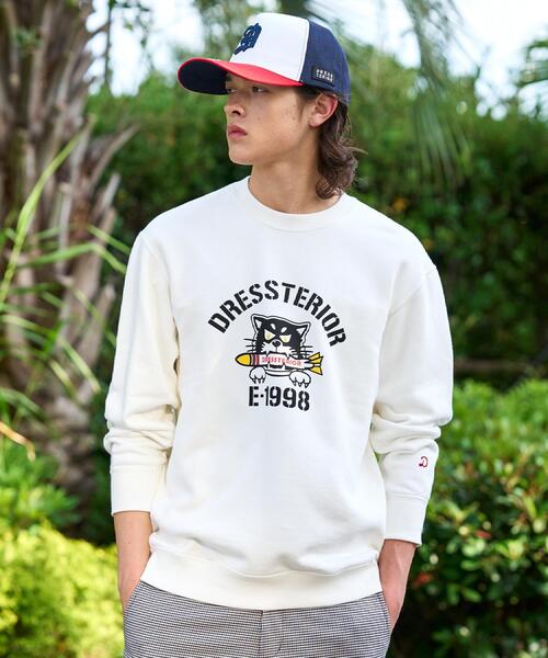 DRESSTERIOR(ドレステリア)の「ミサイルキャット 裏起毛スウェットクルーネックTシャツ(Tシャツ/カットソー・メンズ・ホワイト/ブラック・94/90/91/92)」の1枚目の写真