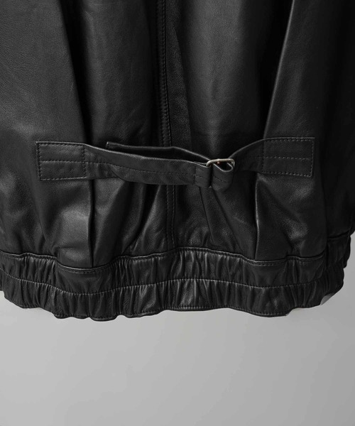 MAISON SPECIAL(メゾンスペシャル)の「《UNISEX》Sheep Leather Prime-Over Trucker Jacket/シープレザープライムオーバーGジャン【MAISON SPECIAL/メゾンスペシャル】(ブルゾン・メンズ・ブラック/ダークブラック・0/1/2)」の21枚目の写真