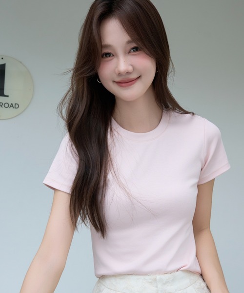 BIRTHDAY BASH(バースデイバッシュ)の「BASIC CREW TOPS(ベーシッククリュートップス)(Tシャツ/カットソー・レディース・ブラック/ホワイト/イエロー/ピンク/ミント・FREE)」の1枚目の写真