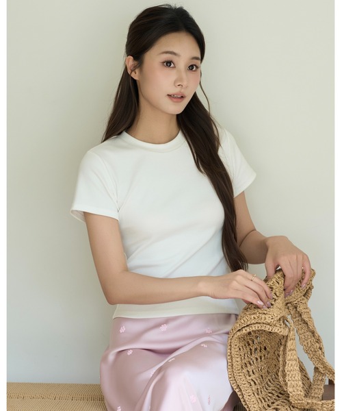 BIRTHDAY BASH(バースデイバッシュ)の「BASIC CREW TOPS(ベーシッククリュートップス)(Tシャツ/カットソー・レディース・ブラック/ホワイト/イエロー/ピンク/ミント・FREE)」の20枚目の写真