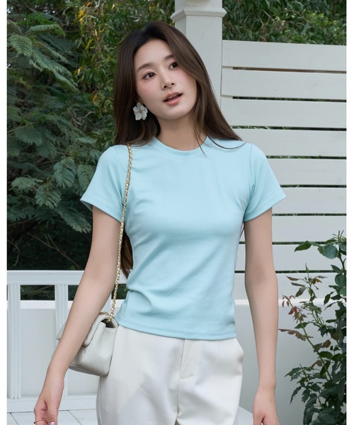 BIRTHDAY BASH(バースデイバッシュ)の「BASIC CREW TOPS(ベーシッククリュートップス)(Tシャツ/カットソー・レディース・ブラック/ホワイト/イエロー/ピンク/ミント・FREE)」の13枚目の写真