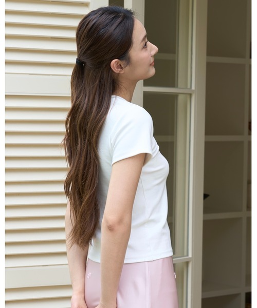 BIRTHDAY BASH(バースデイバッシュ)の「BASIC CREW TOPS(ベーシッククリュートップス)(Tシャツ/カットソー・レディース・ブラック/ホワイト/イエロー/ピンク/ミント・FREE)」の21枚目の写真