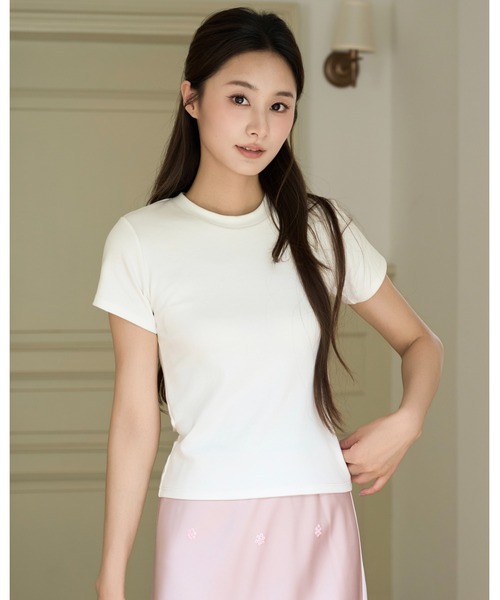 BIRTHDAY BASH(バースデイバッシュ)の「BASIC CREW TOPS(ベーシッククリュートップス)(Tシャツ/カットソー・レディース・ブラック/ホワイト/イエロー/ピンク/ミント・FREE)」の19枚目の写真