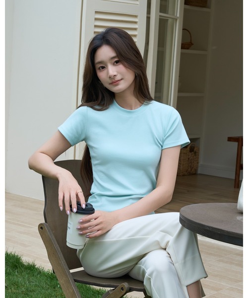 BIRTHDAY BASH(バースデイバッシュ)の「BASIC CREW TOPS(ベーシッククリュートップス)(Tシャツ/カットソー・レディース・ブラック/ホワイト/イエロー/ピンク/ミント・FREE)」の17枚目の写真
