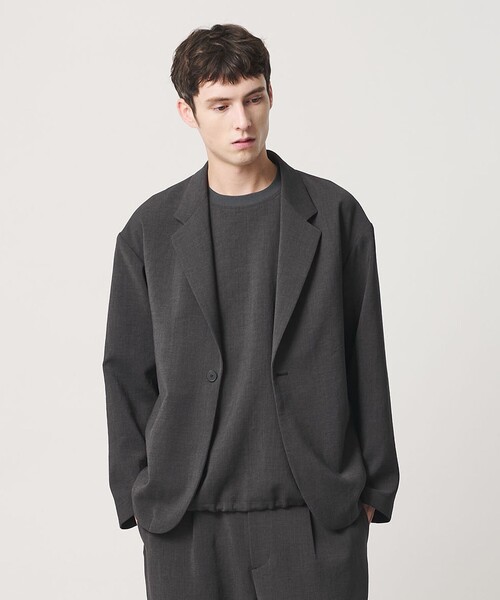 BEAUTY&YOUTH UNITED ARROWS(ビューティーアンドユースユナイテッドアローズ)の「DUAL PACK 3.0 1B リラックス ジャケット ヨコストレッチ UVカット ウォッシャブル セットアップ対応(テーラードジャケット・メンズ・ダークグレー/ブラック・XL/M/S/L)」の2枚目の写真