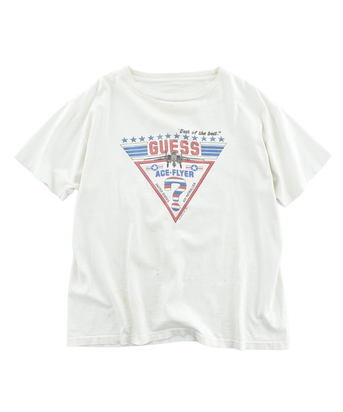 LABORATORY R(ラボラトリーアール)の「【USED】80’s GUESS “ACE-FLYER” ロゴ Tシャツ(Tシャツ/カットソー・メンズ・ホワイト・LARGE)」の1枚目の写真