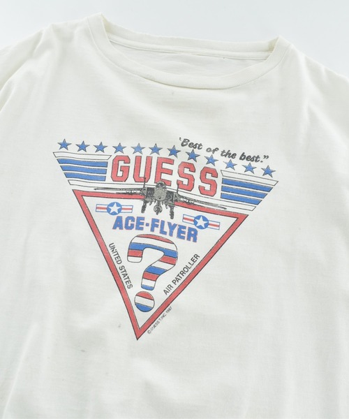 LABORATORY R(ラボラトリーアール)の「【USED】80’s GUESS “ACE-FLYER” ロゴ Tシャツ(Tシャツ/カットソー・メンズ・ホワイト・LARGE)」の2枚目の写真